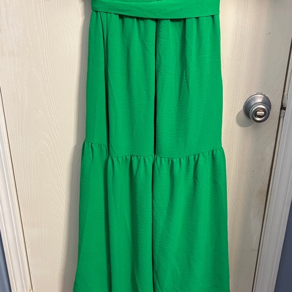 DKNY Vibrant Green Midi Dress with Tie - Picture 7 of 9